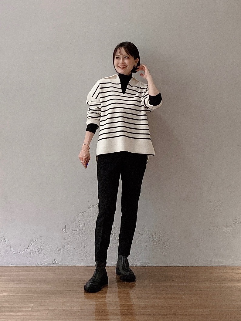 2024 PLUS STYLEスティックパンツ（コットンブレンド） ホワイト