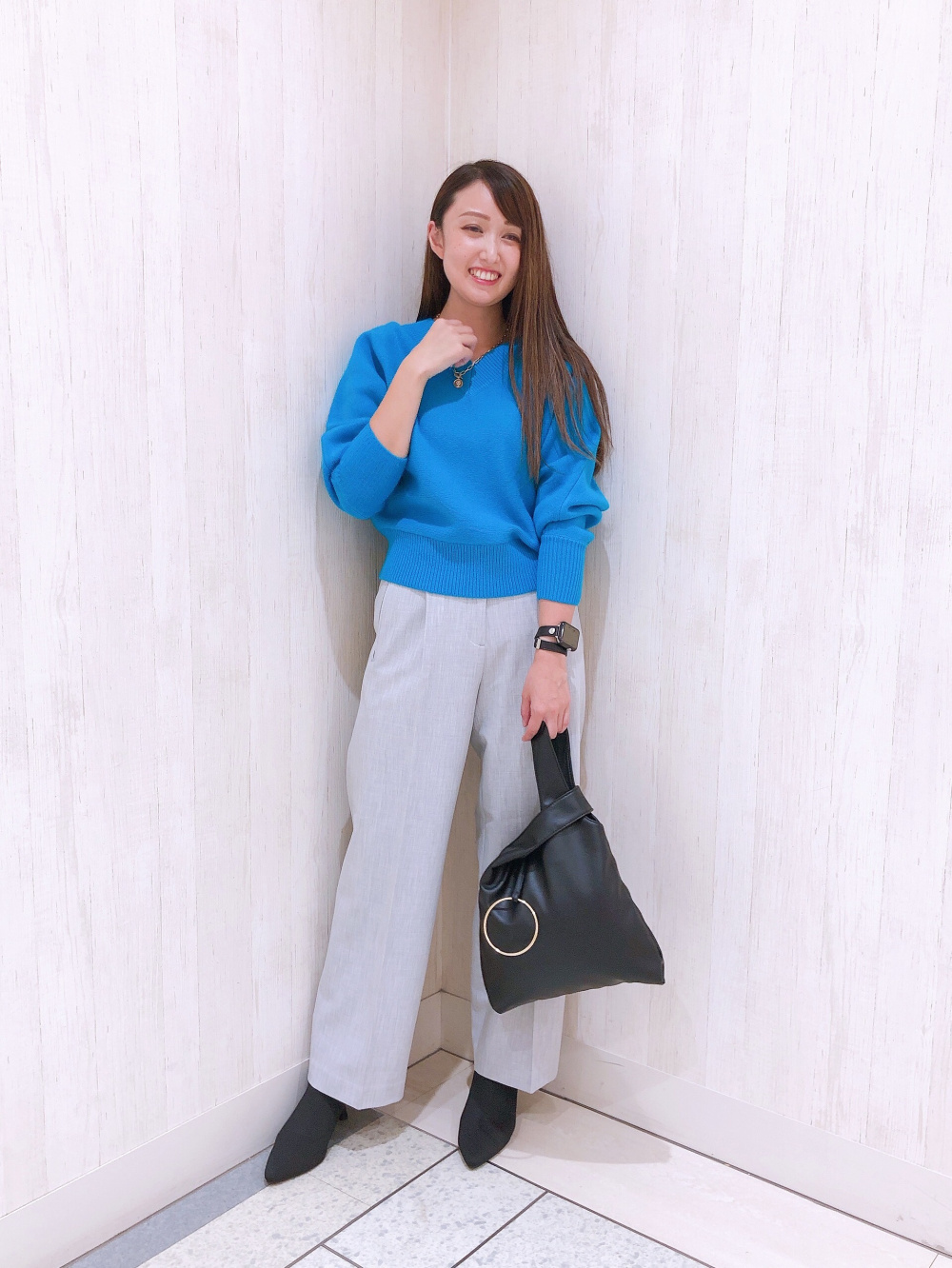 シャンブレーダブルブレストジャケット、バックパール2WAYセーター