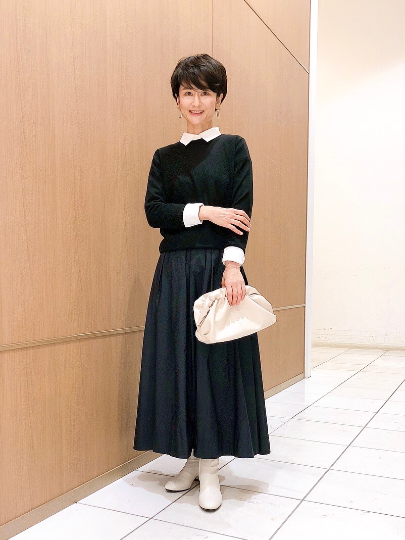 【ダブルスタンダードクロージング】ボリュームフレアブラウス ブラック DOUBLE STANDARD CLOTHING（ダブルスタンダードクロージング）の