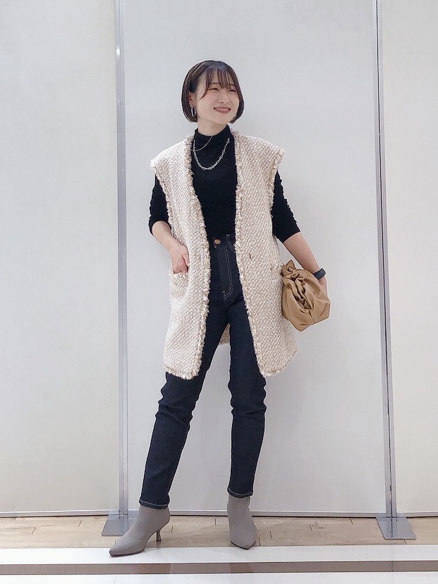 PLST プラステ　ツイードミドルジレ　ツイード　ジレ　ブラック　入卒園 PLST プラステ ツイードミドルジレ ツイード ジレ ブラック 入卒園
