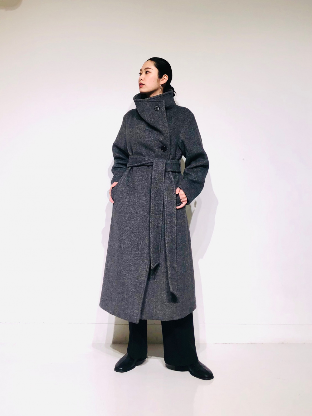 PLUS STYLE ワイドパンツ（ウールブレンドウォームリザーブ