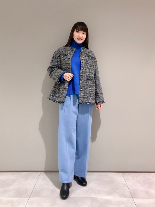 ツイードノーカラージャケット（レディース）の着用コーディネート一覧