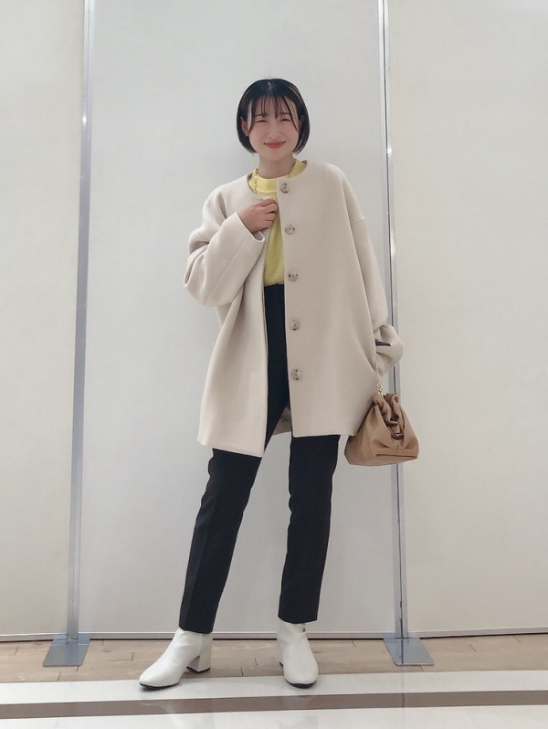 マンテコノーカラーハーフコートのコーディネート・着用イメージ｜プラステ