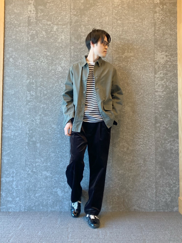 コーデュロイワイドテーパードパンツ（メンズ）の着用コーディネート
