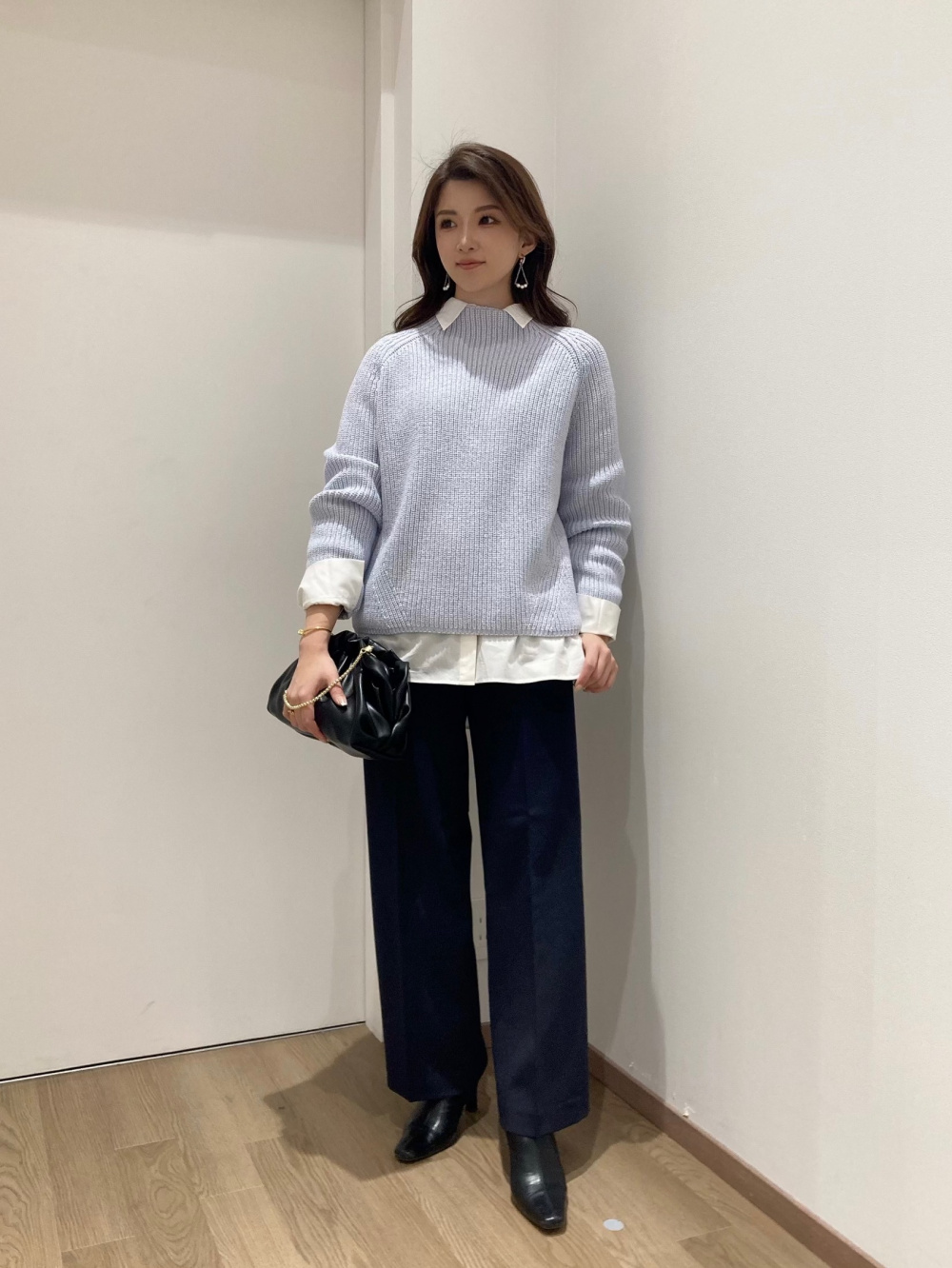 PLUS STYLE ワイドパンツ（ウールブレンドウォームリザーブ