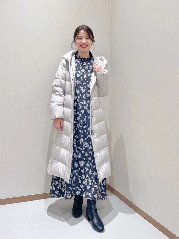 美品！PLSTストレッチロングダウンコートBK/XS☆着用回数1回