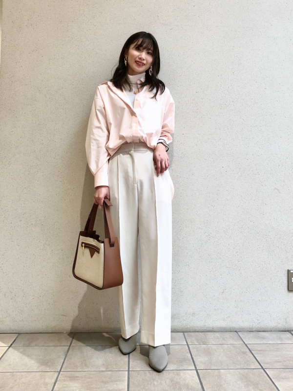 プラステ Lサイズ ホワイト タックワイドパンツ プラステ ワイドパンツ