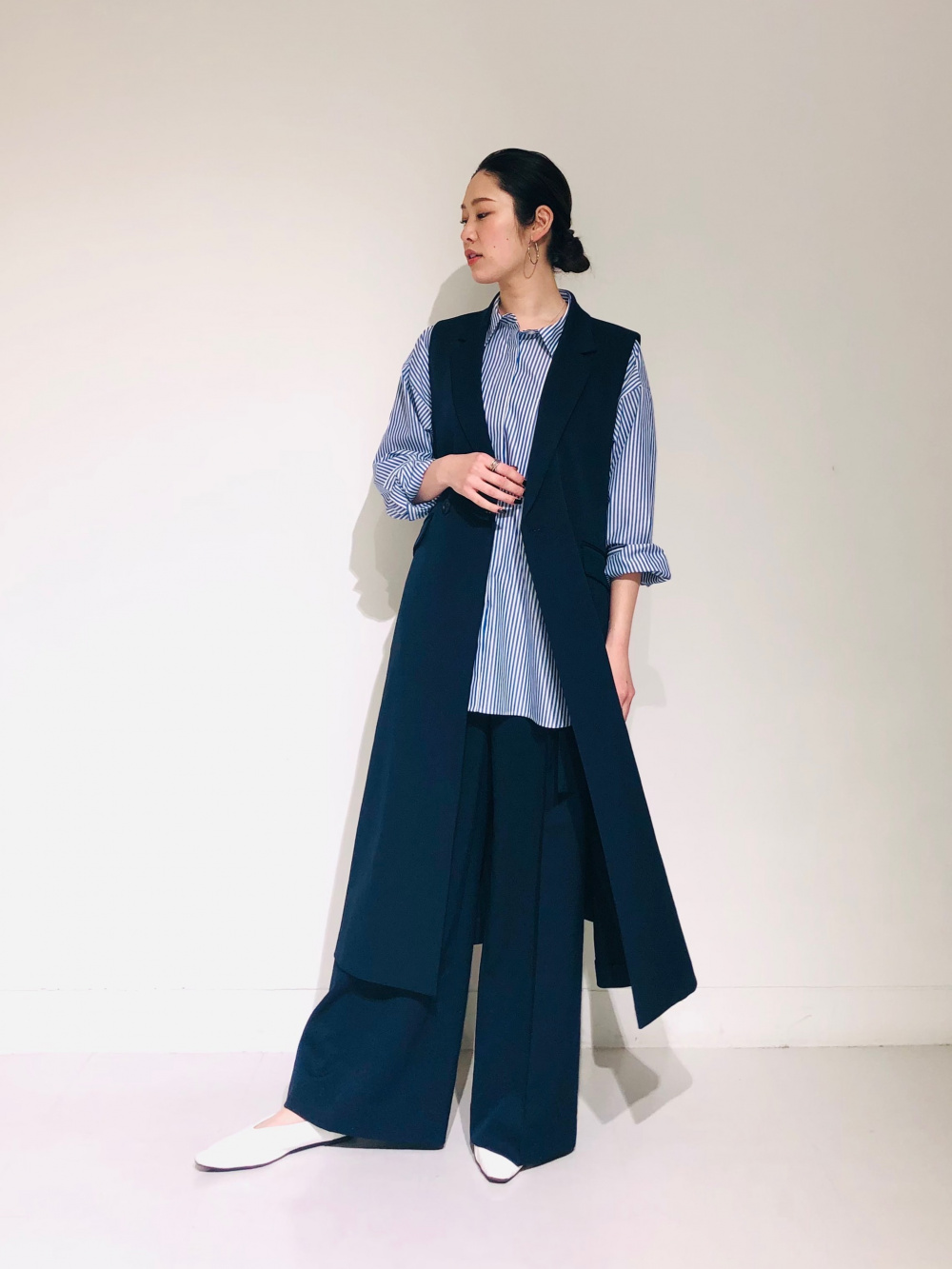 プラステ：未使用ワッシャーツイルロングジレ PLST(プラステ)公式 | ワッシャーツイルロングジレ