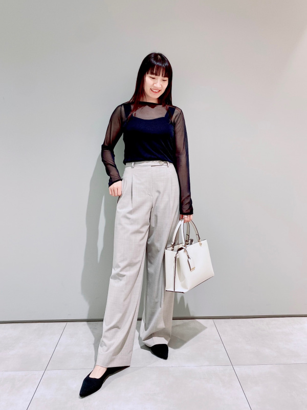 ウール混 セットアップパンツ グレンチェック グレー | P.S.FA