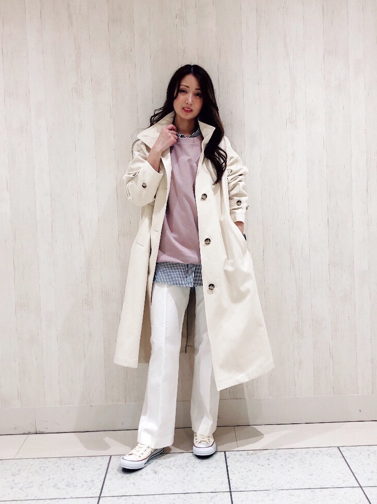 丈長め】PLUS STYLEスティックパンツ（コットンブレンド