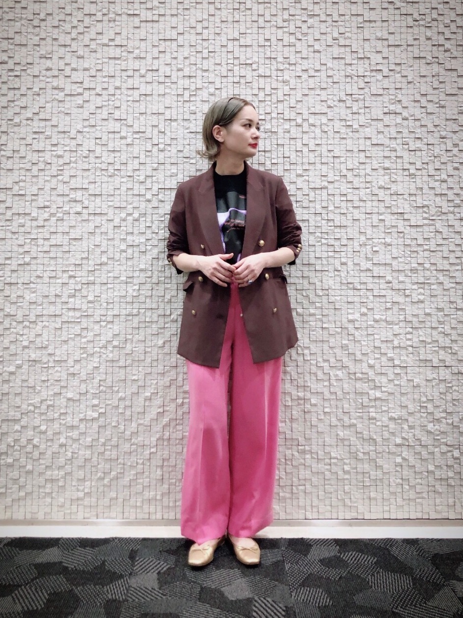 リネンブレンドダブルジャケット、コットンテンジクロゴTシャツ（半袖