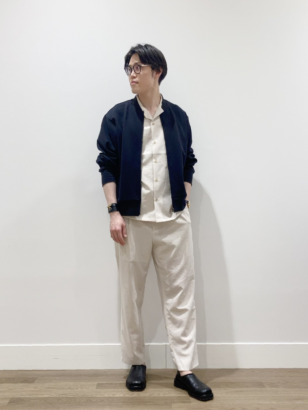【美品】PLSTサマートロピカルクロス　オープンカラーシャツ セットアップ サマートロピカルクロスオープンカラーシャツ（半袖）」の着用