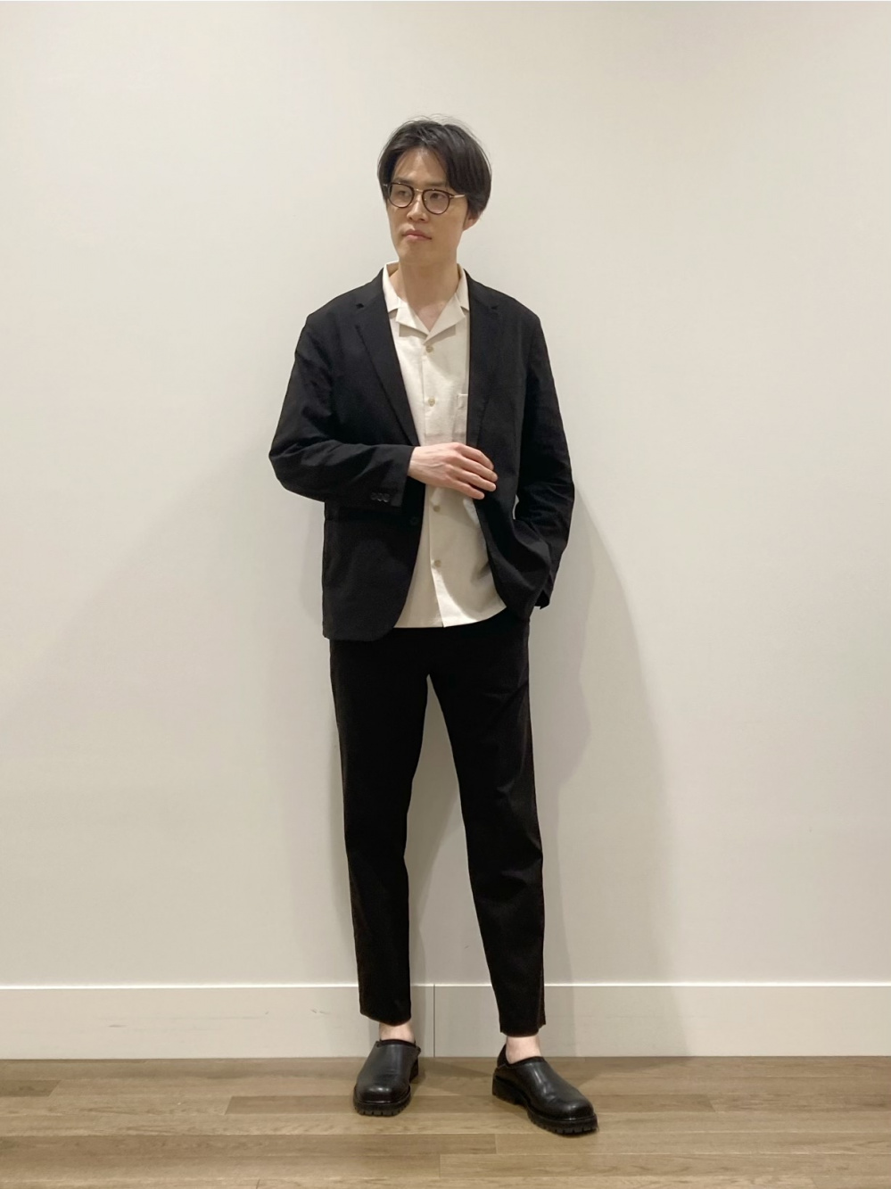 ハイストレッチリネンミックススリムテーパードパンツ、サマー