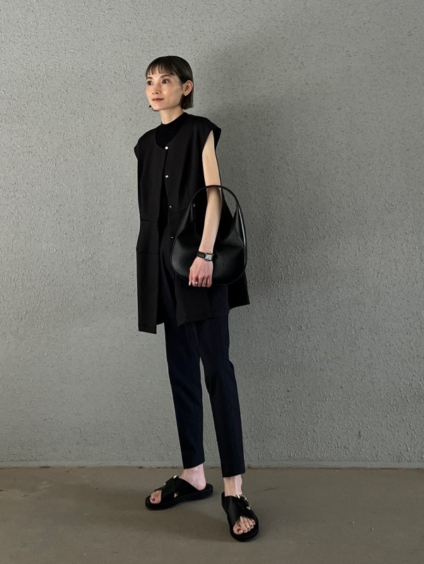 PLUS STYLE スティックパンツ（コットンブレンド） / 股下63.4～69.4cm