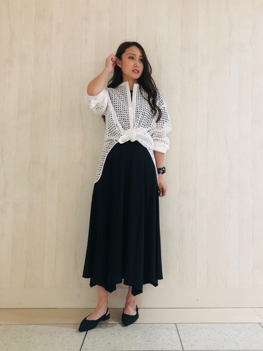 専用【PLST/新品未使用タグ付き】オープンワークレースロングシャツ（長袖） PLST - 専用【PLST/新品未使用タグ付き】オープンワークレースロング