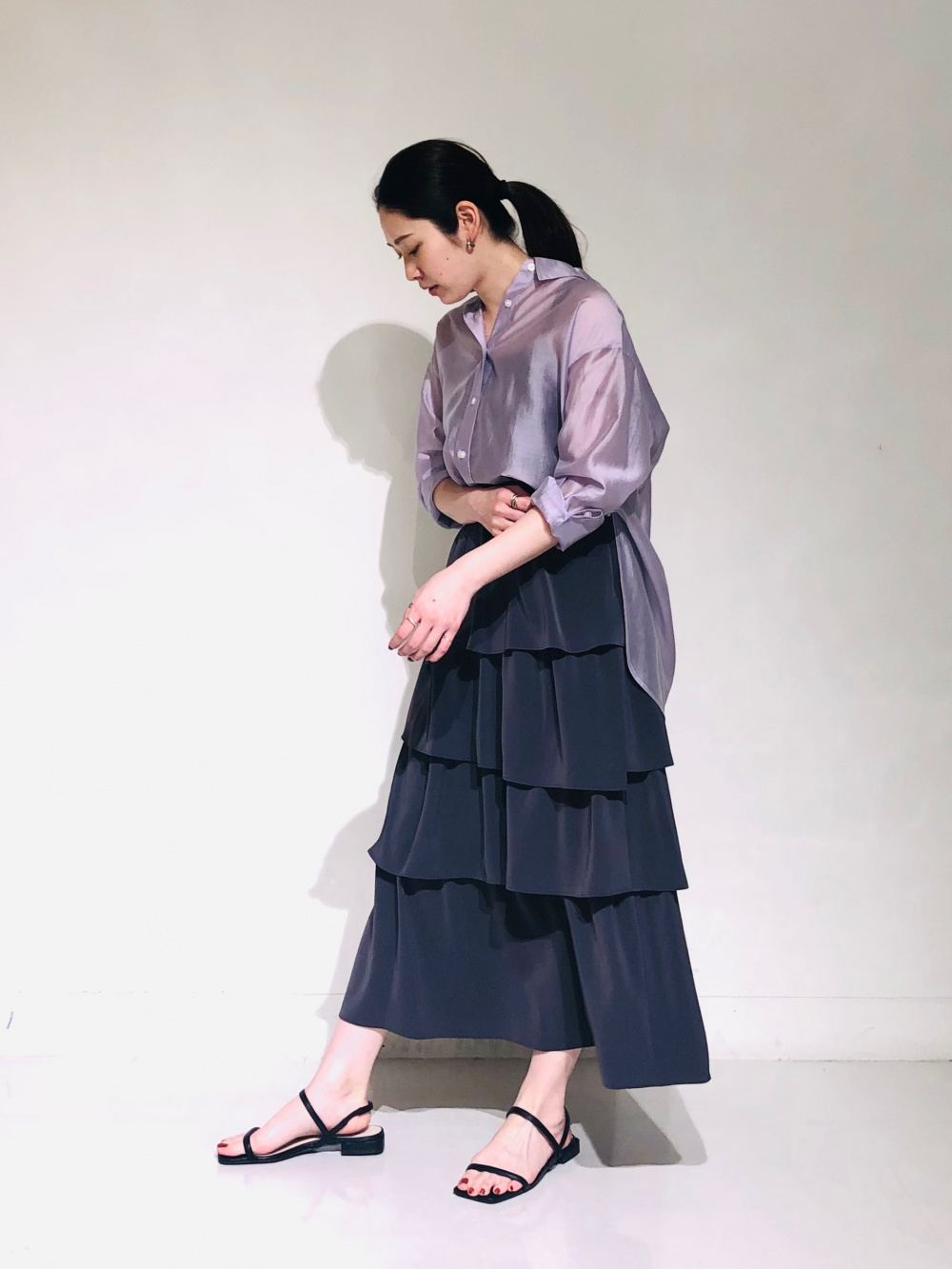 フリルレイヤードスカート」の着用コーディネート| プラステ