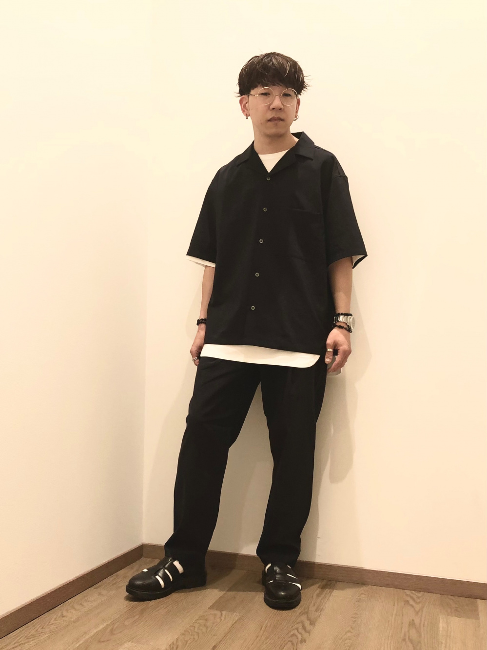 【美品】PLSTサマートロピカルクロス　オープンカラーシャツ セットアップ PLST(プラステ)公式 | サマートロピカルクロスオープンカラー