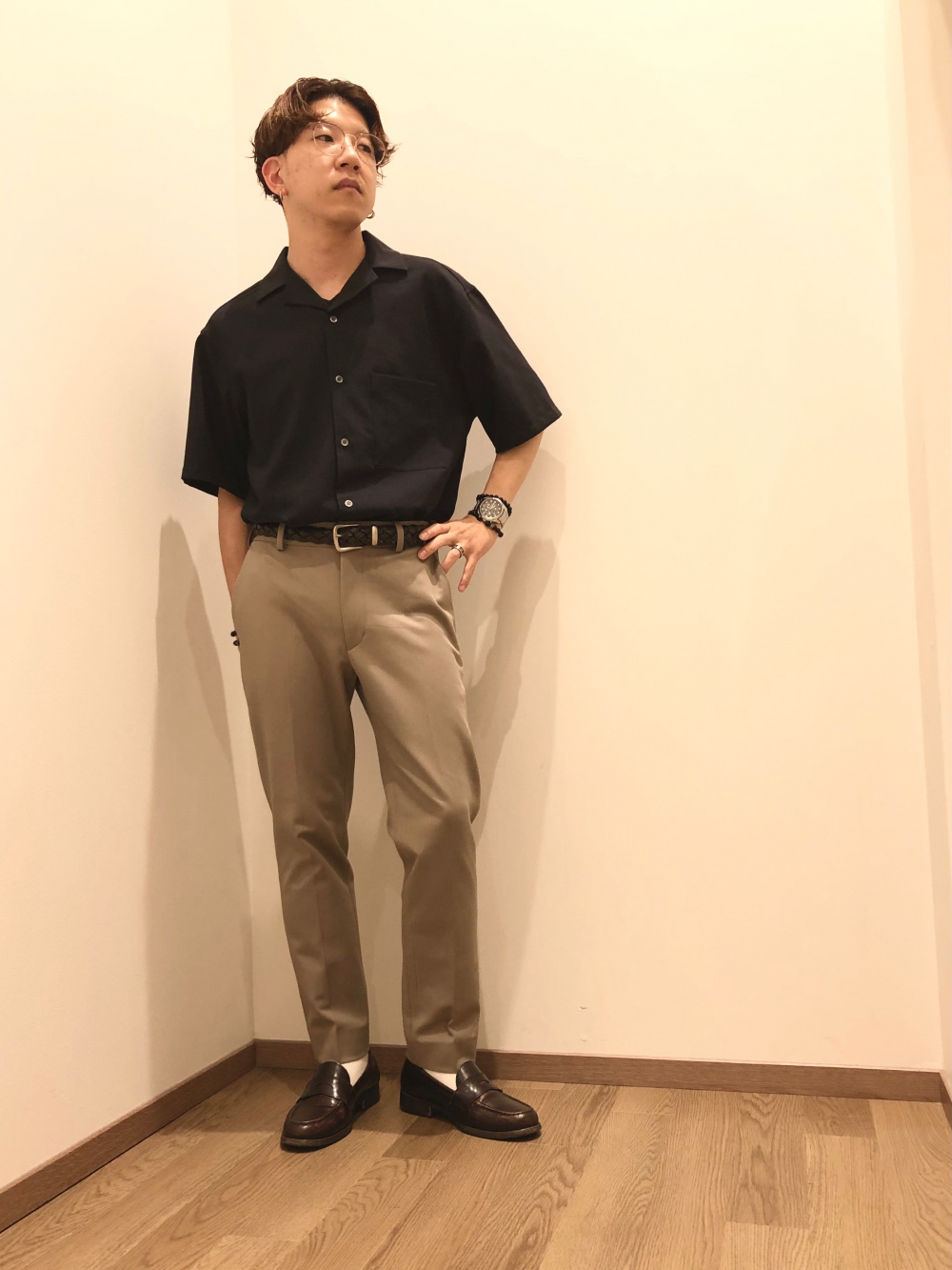 【美品】プラステ サマートロピカルクロス セットアップ オープンカラー L PLST(プラステ)公式 | サマートロピカルクロスオープンカラー