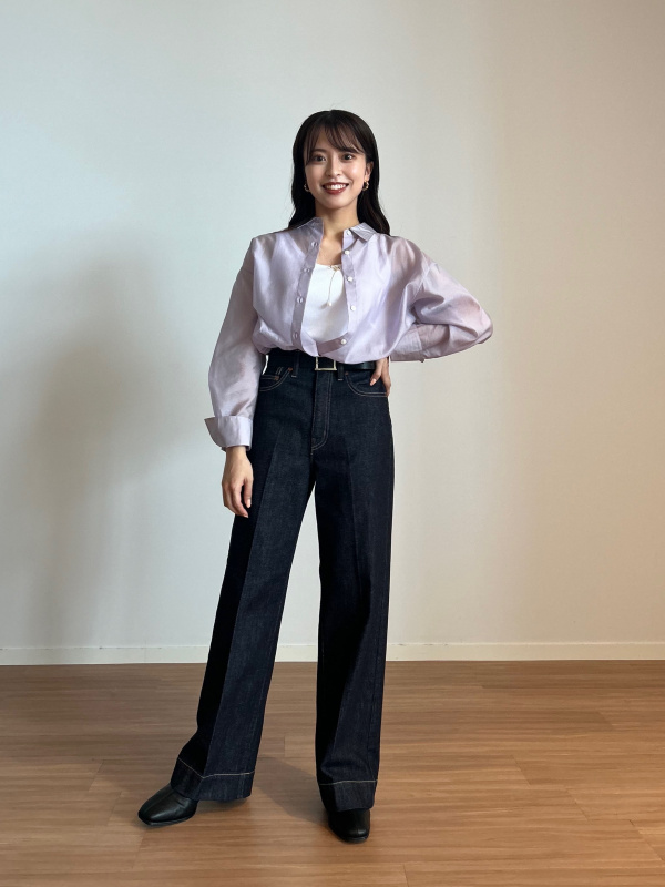 PLST 【新品】タグありシアーシャツ長袖ラベンダー