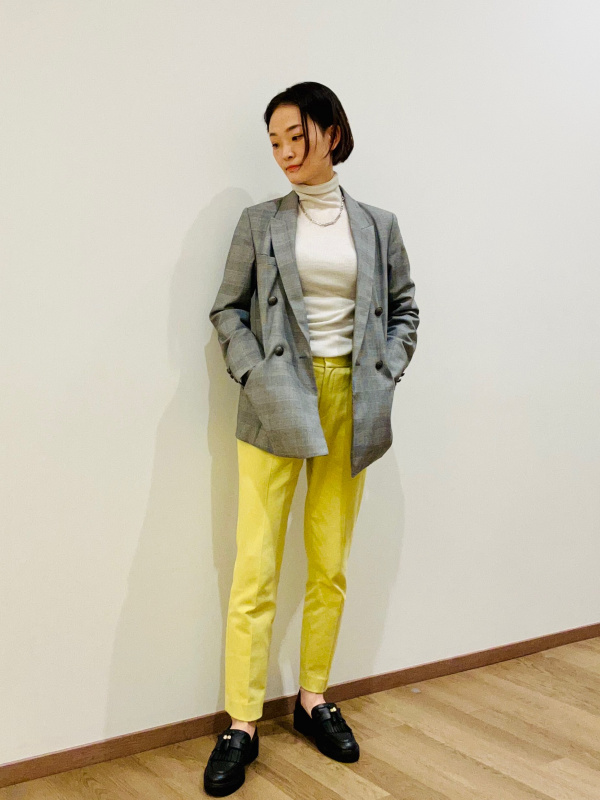 PLUS STYLEスティックパンツ（コットンブレンド）（レディース