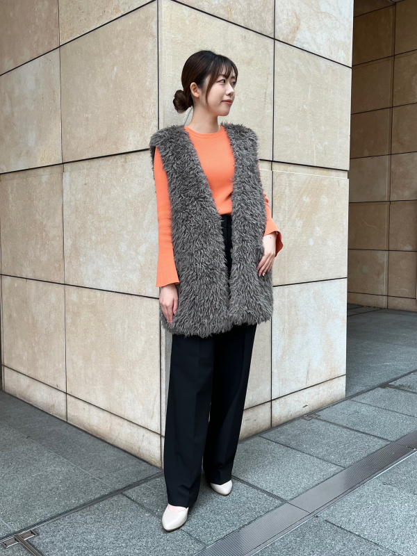 丈長め】PLUS STYLE ワイドパンツ（ウールブレンドウォームリザーブ