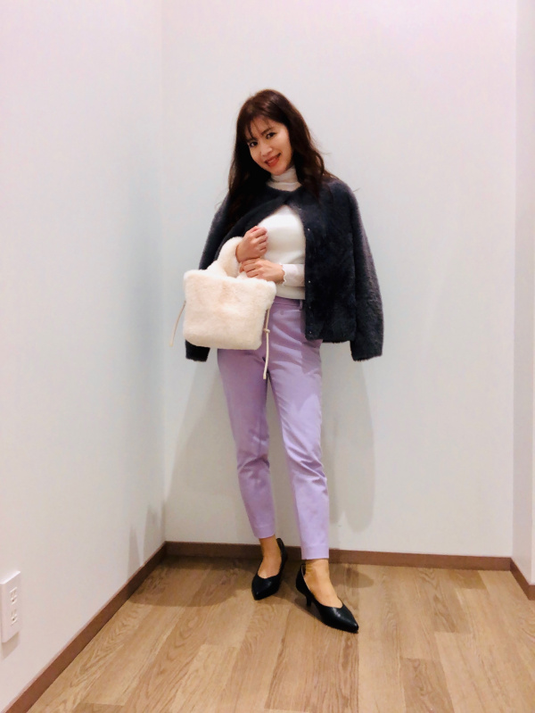 PLUS STYLEスティックパンツ（コットンブレンド）（レディース