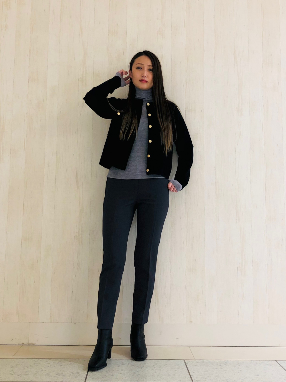 ブラック プリーツカーディガン 長袖 THE NORTH FACE Tech Lounge Cardigan テックラウンジ