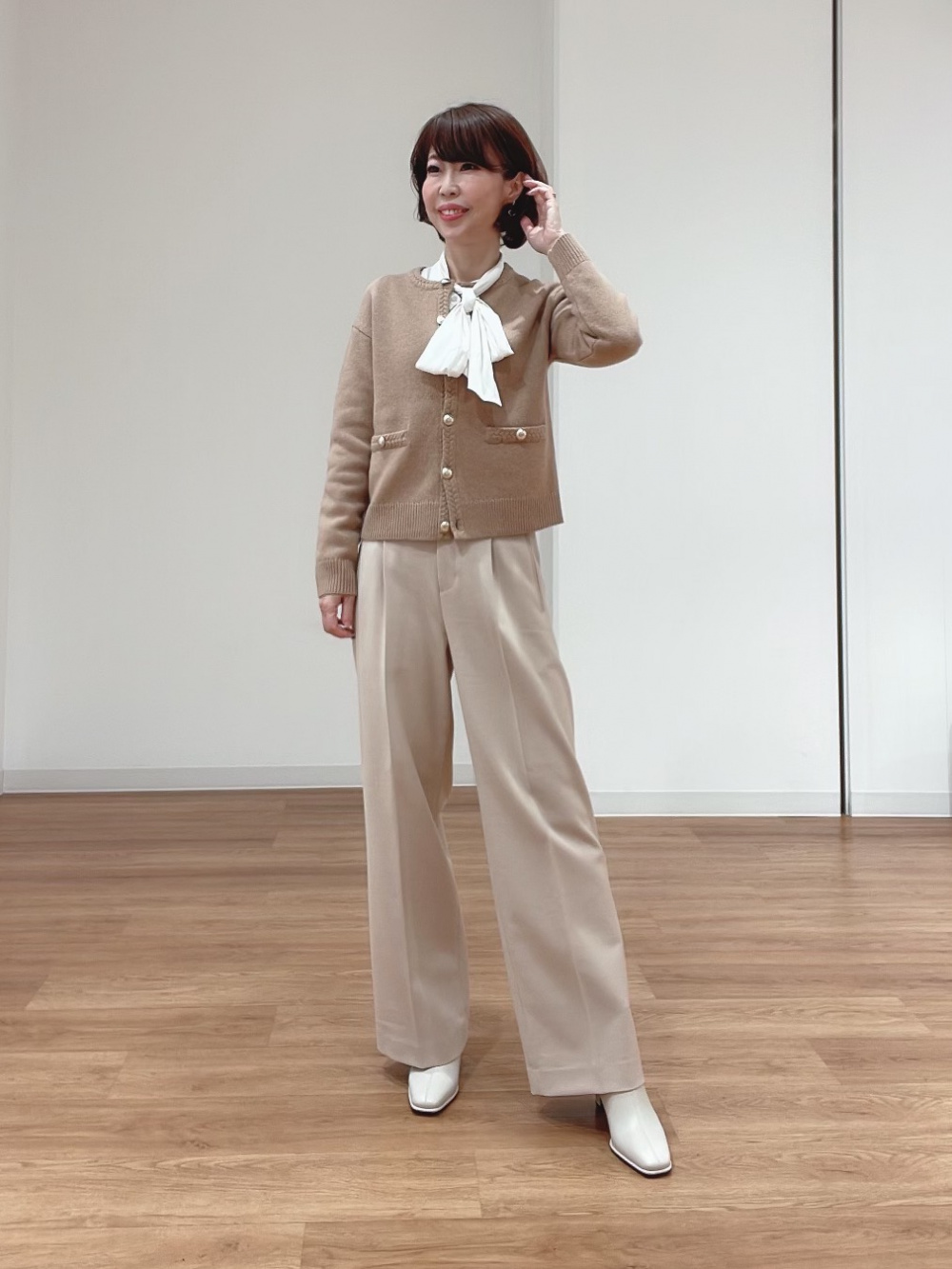 PLUS STYLE ワイドパンツ（ウールブレンドウォームリザーブ）（マシン 