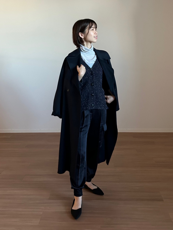 2WAYライトストレッチダブルジャケット、リサイクルニット2WAYエアリー