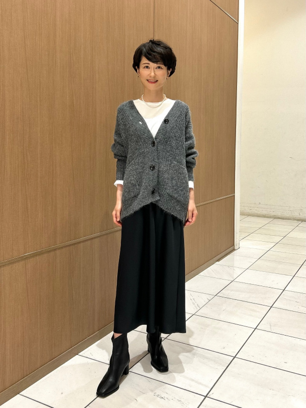 ブラッシュドバックダブルジャケット、PLUS STYLE ワイドパンツ