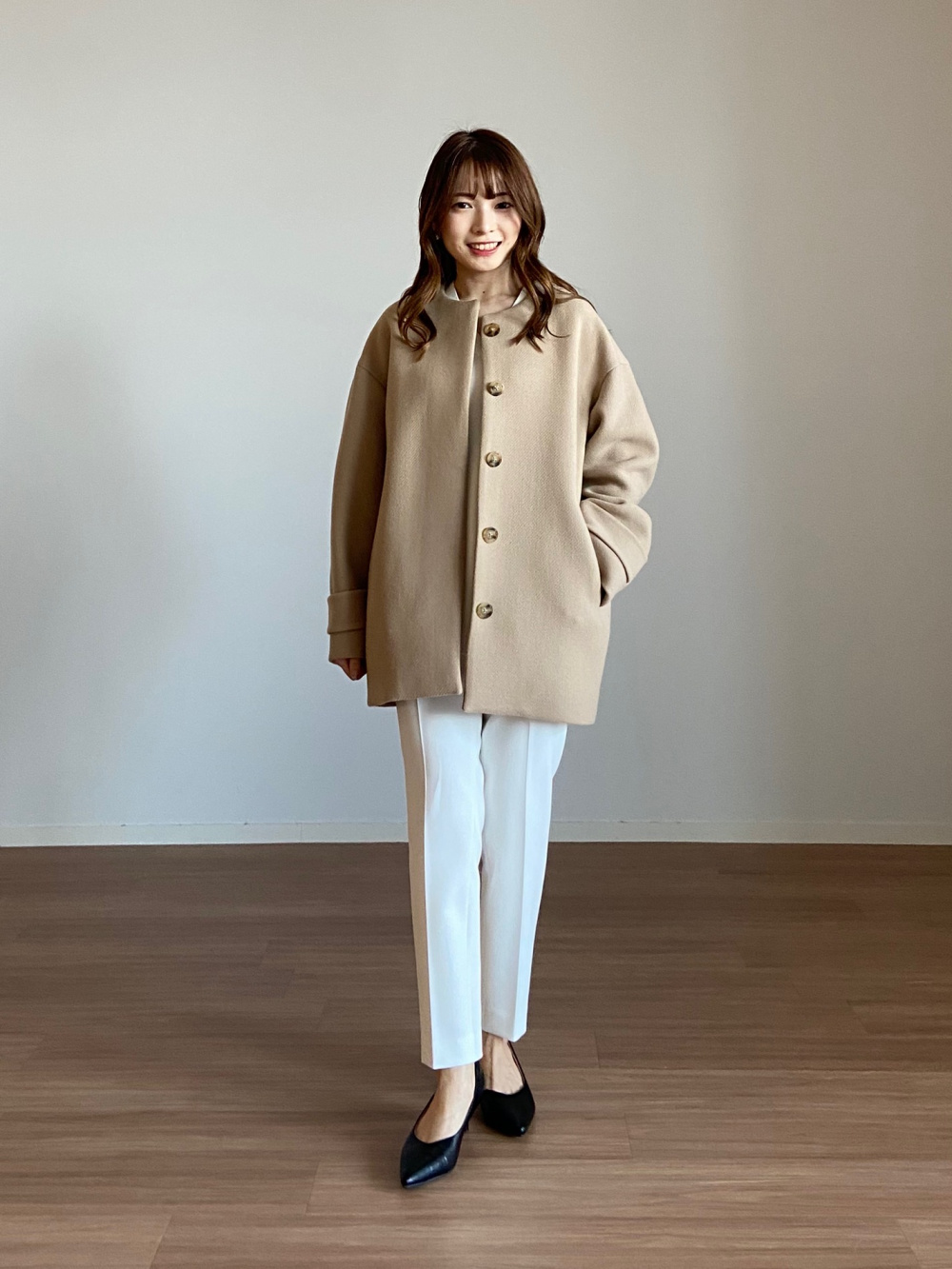 マンテコノーカラーハーフコート 123409003、PLUS STYLEスティック 