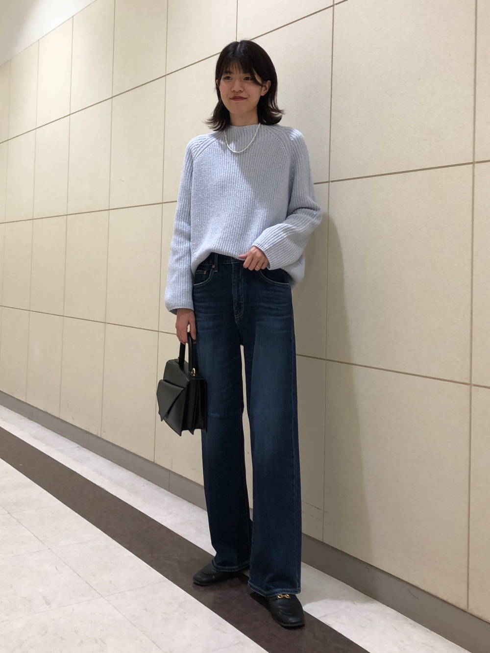 PLUS STYLEハイライズワイドジーンズ 124106002 124106021 124306005 