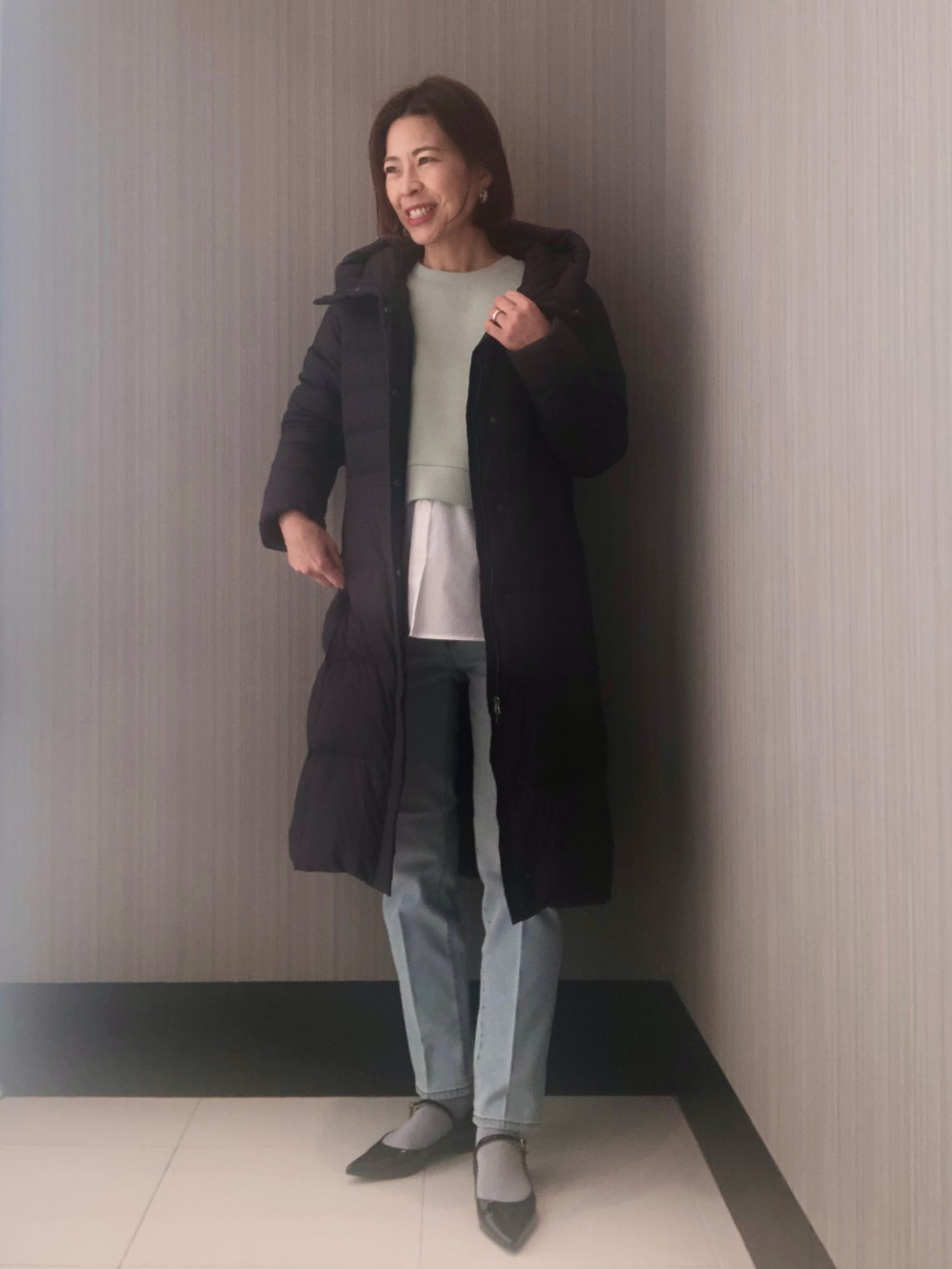 PLST✨2WAYネックオーバーサイズダウンジャケット　ホワイト　Mサイズ 2WAYネックオーバーサイズダウンジャケット、ライトバルーンシャツ