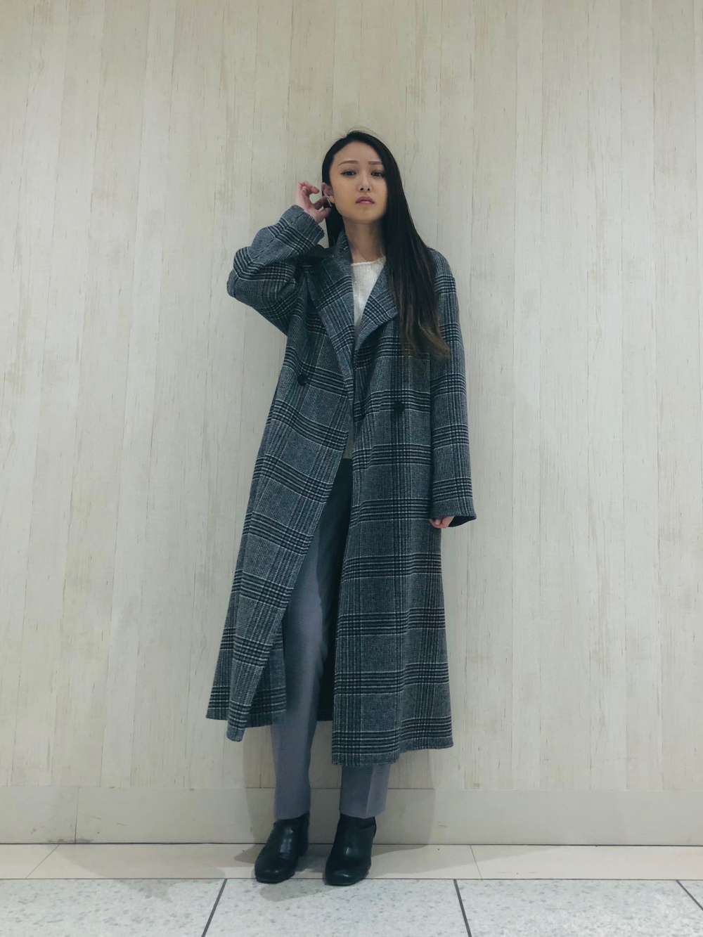 ブラッシュドバック2WAYロングジレ、PLUS STYLE ワイドパンツ（ウール