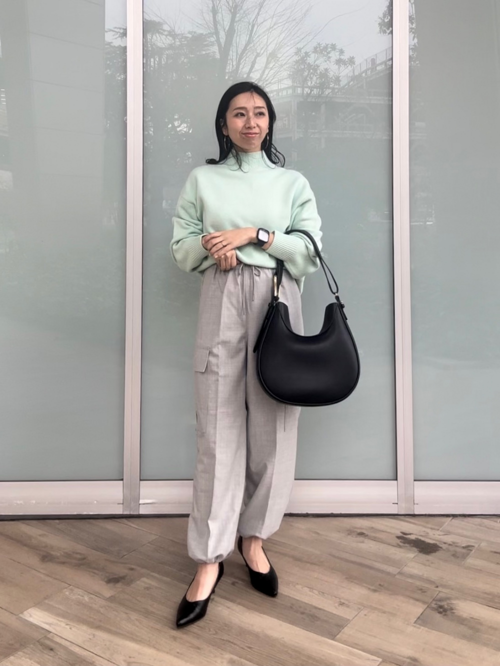 フェザーヤーン2WAYカーディガン、ウールブレンドパラシュートカーゴ