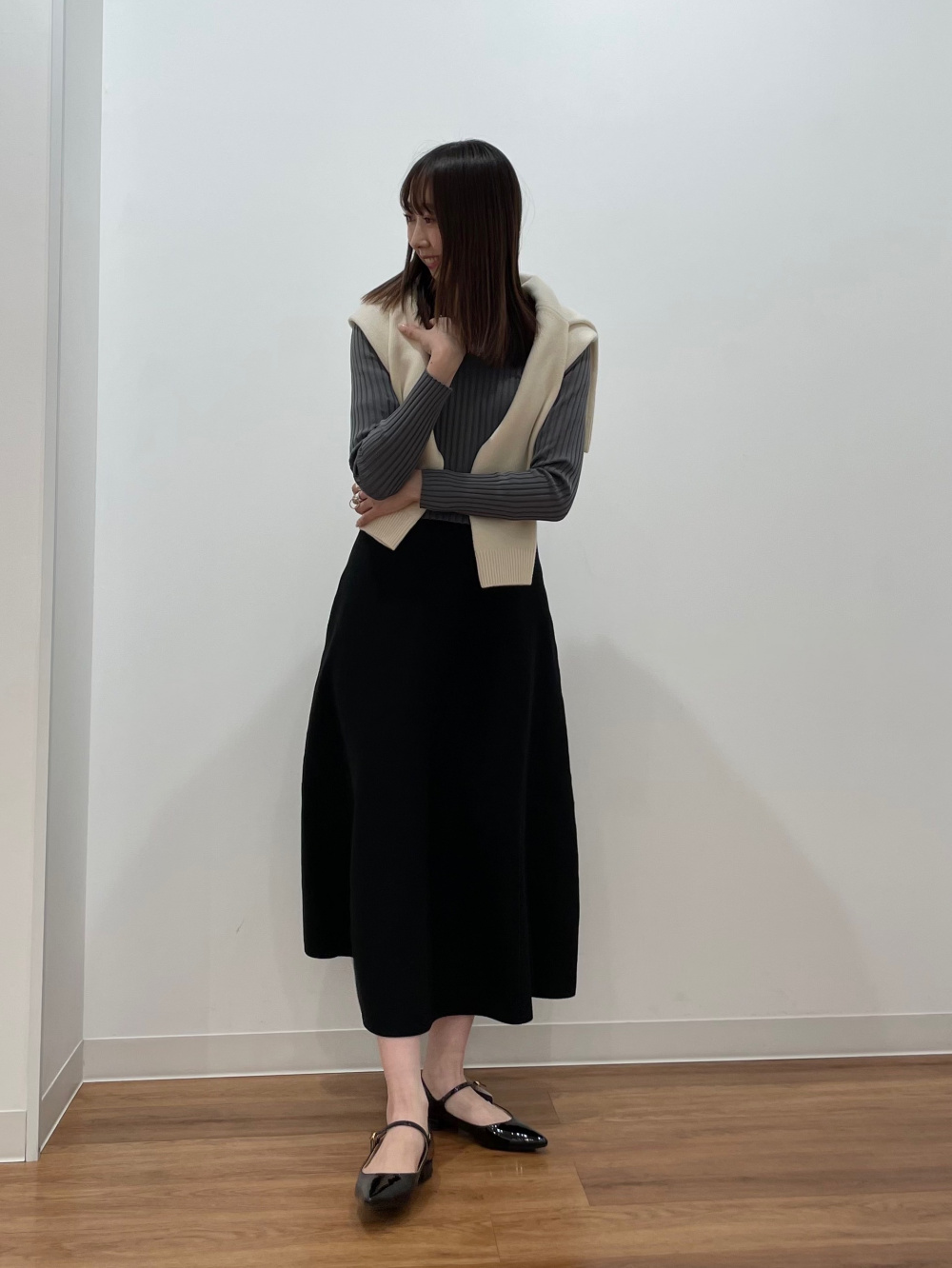 ホールガーメント®ニットフレアワンピース（長袖）、ウール