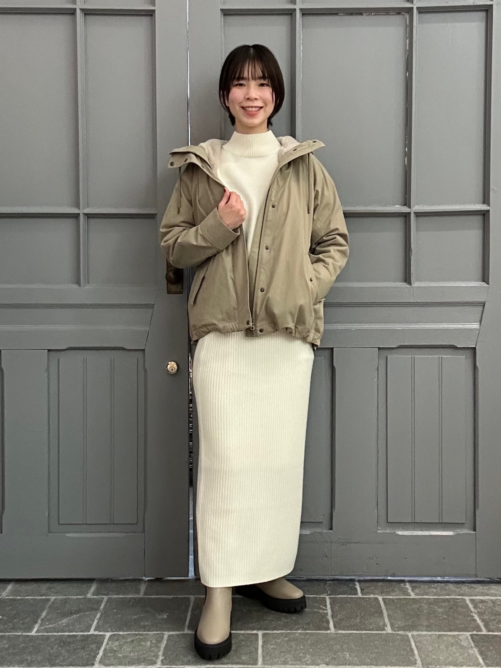 フード付きパーカのコーデ