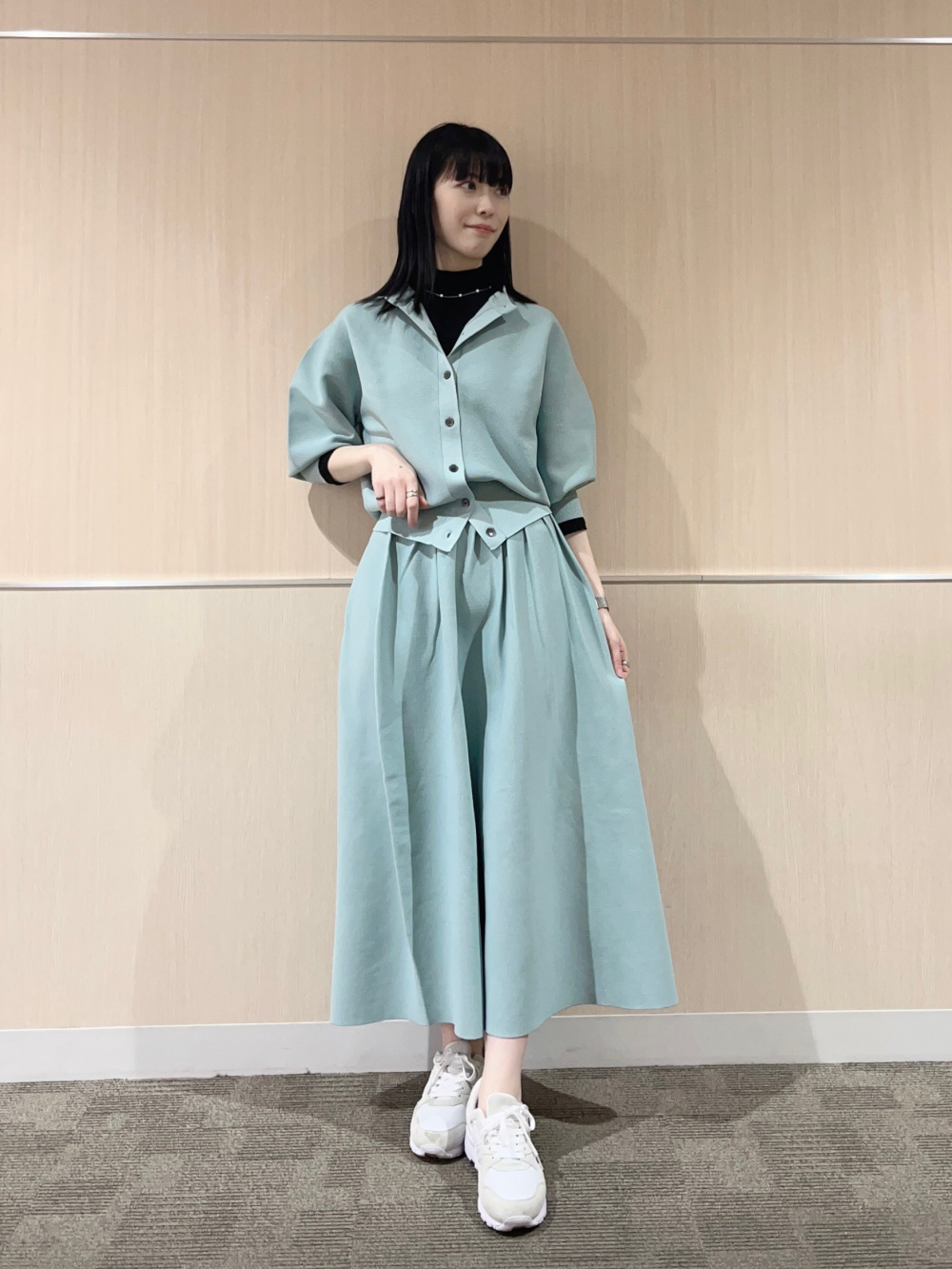 ホールガーメント®ニットタックフレアスカート、メリージェーン