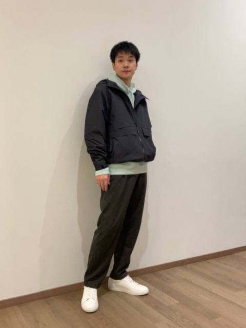 ダブルクロスノーカラージャケット、ダブルクロスワンタックテーパード