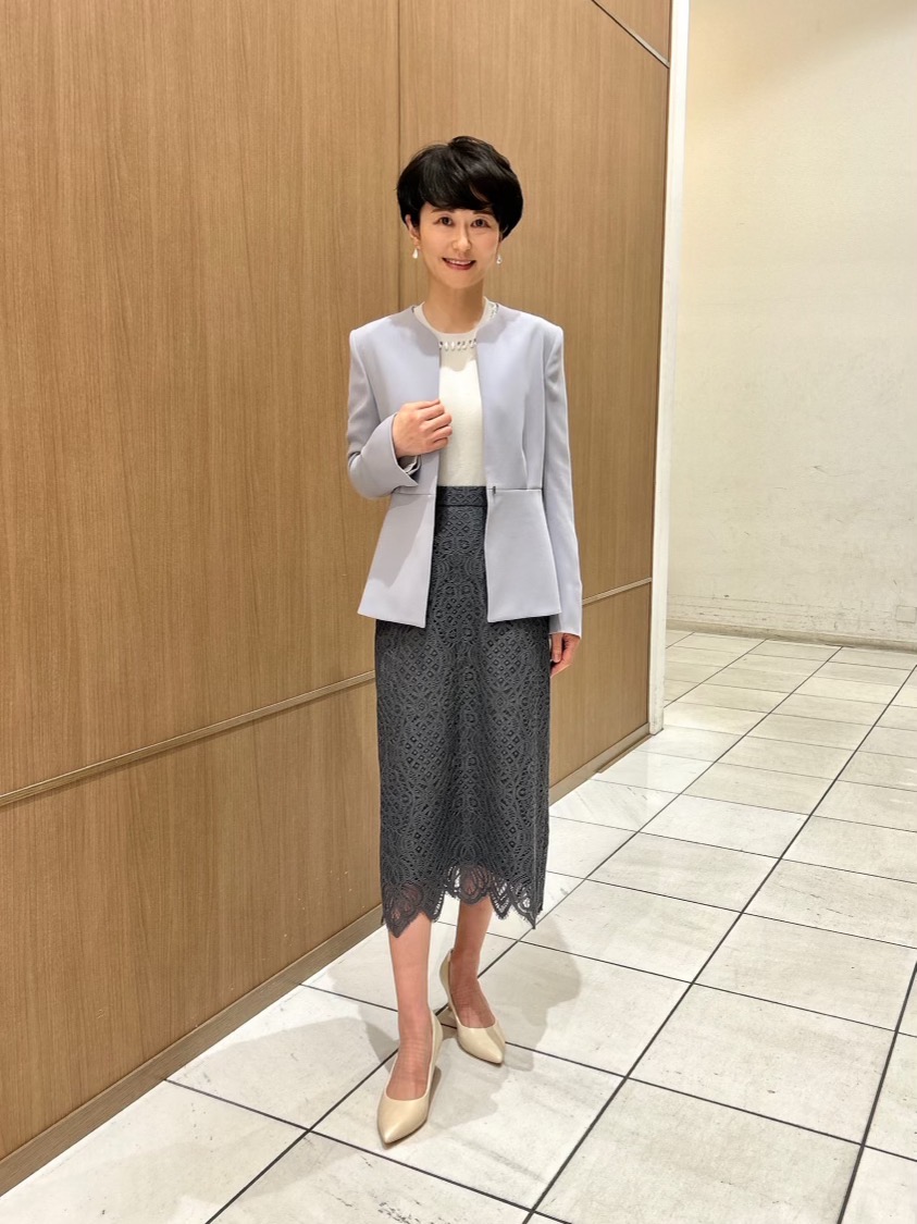 トリアセブレンドペプラムジャケット（マシンウォッシャブル  