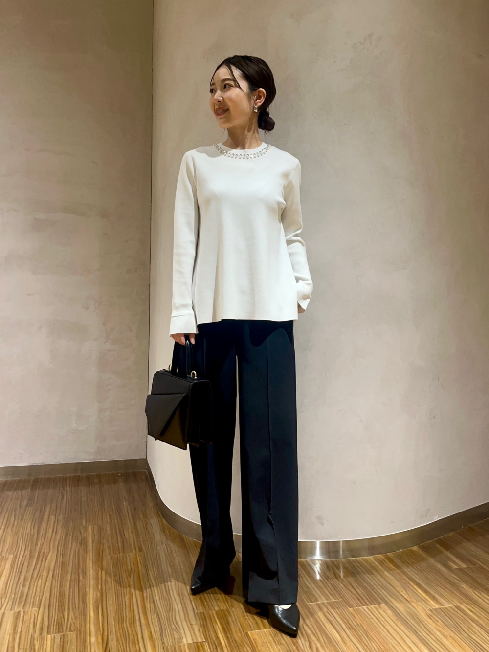 ツイードノーカラージャケット 123404009、PLUS STYLEスティックパンツ 