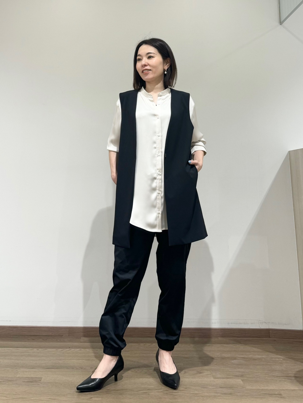 ストレッチツイルベルテッドジレ、ストレッチツイル2タックワイドフル