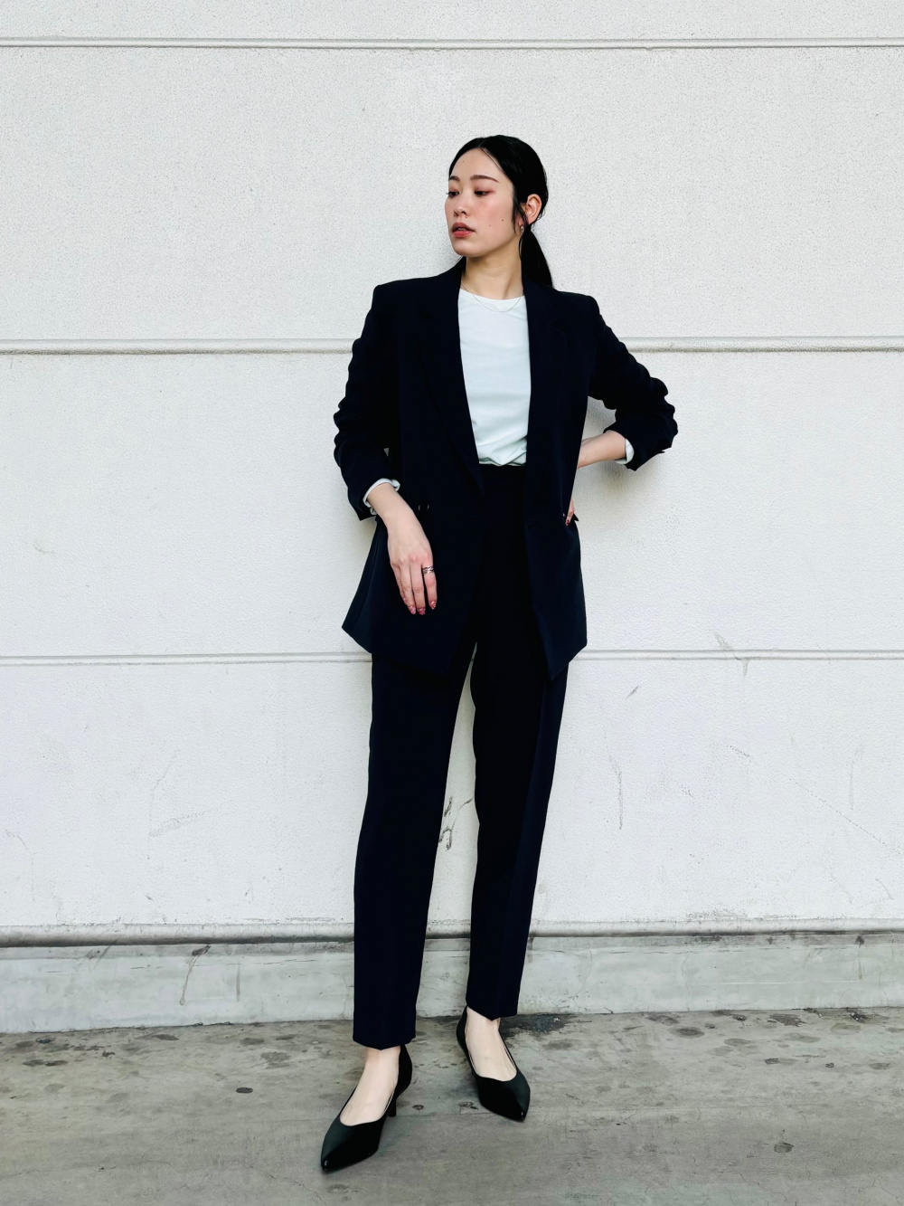 プラステ　2024モデル　ウォームリザーブ　パンツスーツ　ブラック PLST(プラステ)公式 | 2024年モデル【丈長め】スティックパンツ