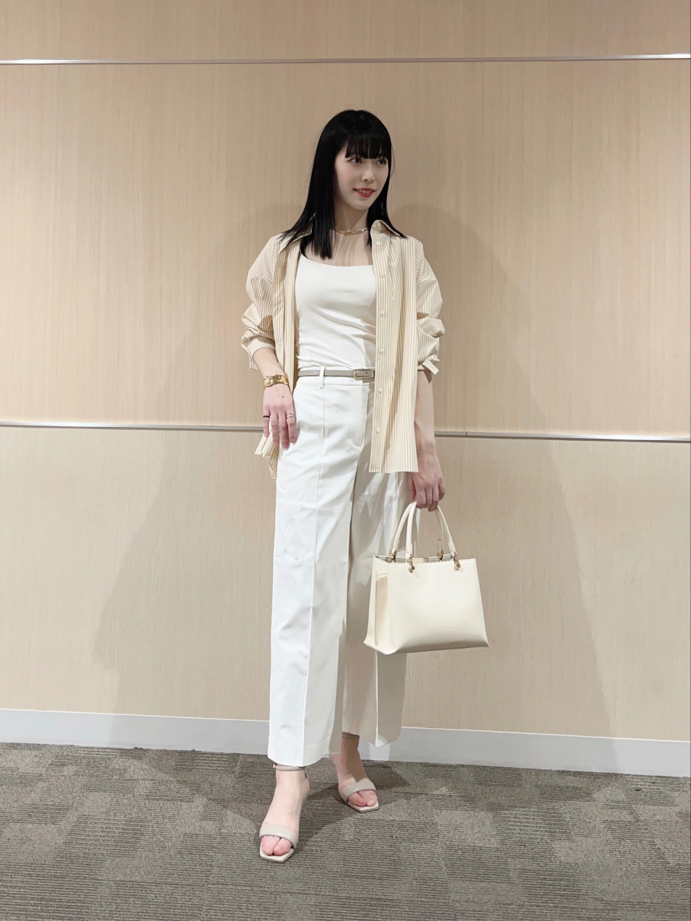 ジョーゼットパールボタンブラウス（長袖）、2024年モデル トリアセ