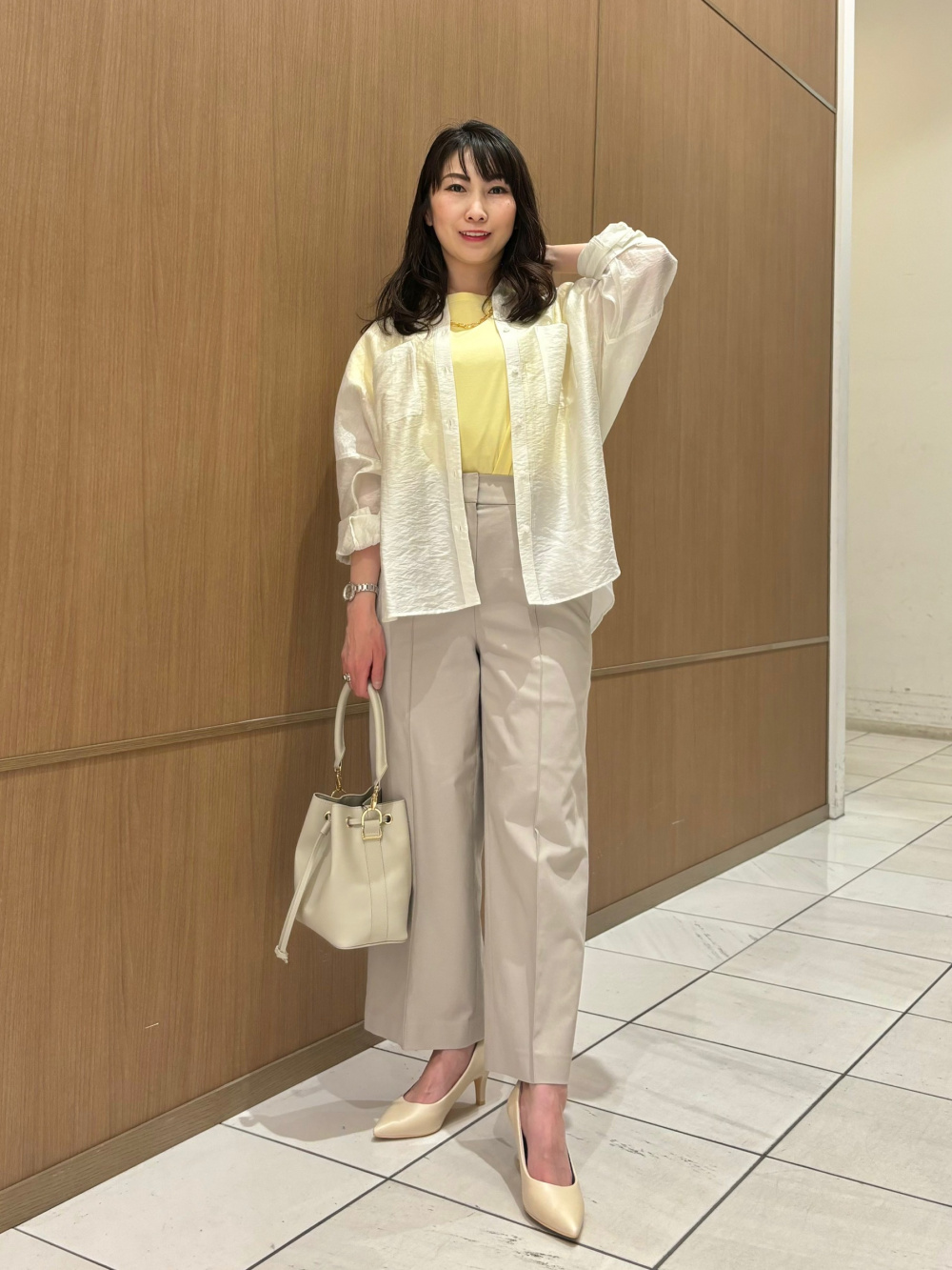 グロスジャージーリラックスTシャツ（半袖）、リネンブレンド
