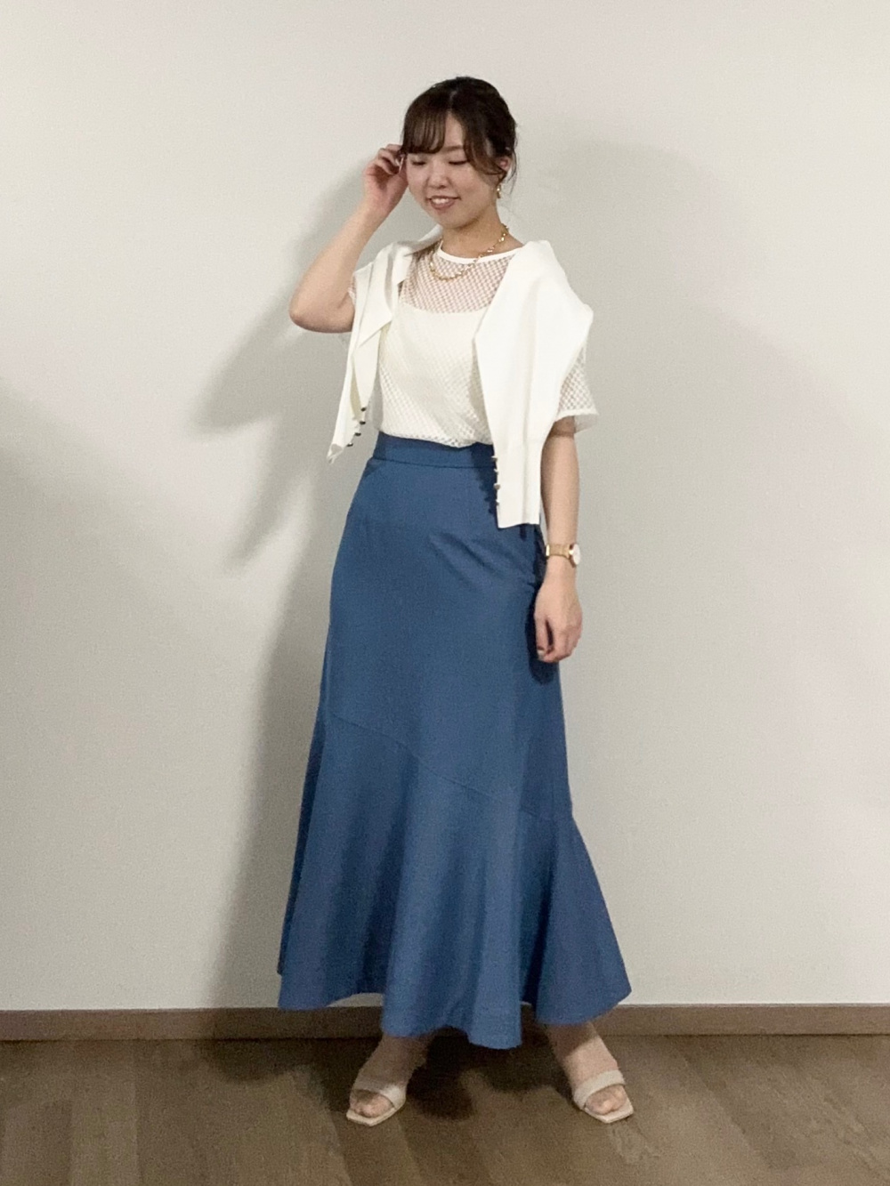 フェイクファーベスト 123402001、PLUS STYLEスティックパンツ 