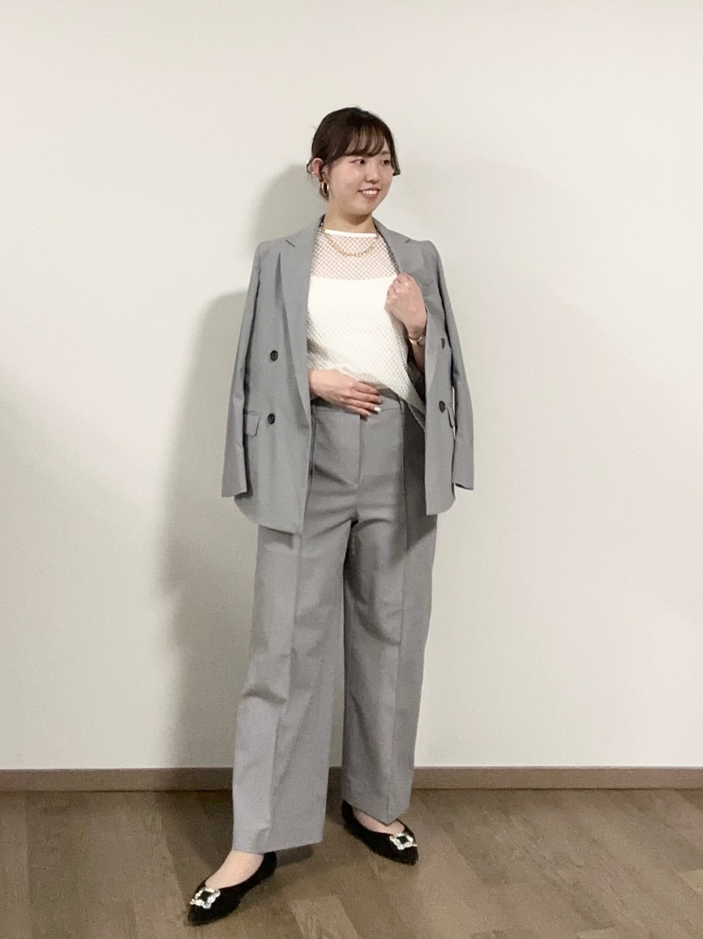 フェイクファーベスト 123402001、PLUS STYLEスティックパンツ 