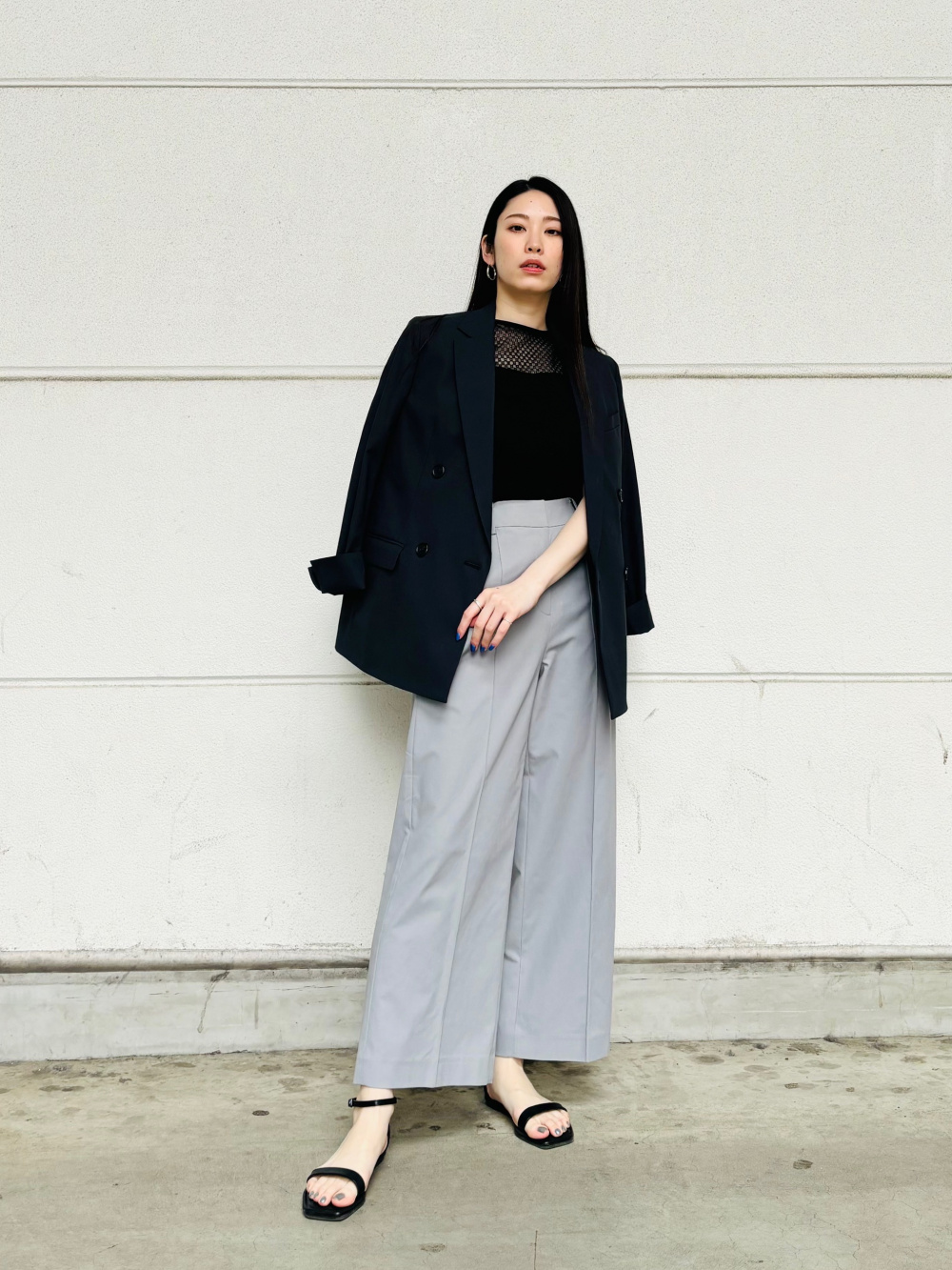 2024年モデル ワイドパンツ（リネンブレンド）、リネンブレンドダブル