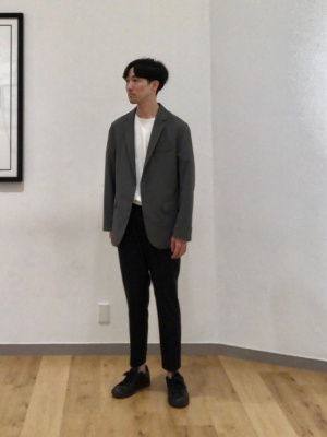 洗える プラステ リネンブレンド パンツスーツ セットアップ M L 黒 PLST(プラステ)公式 | PLUS STYLEパンツ（リネンブレンド）