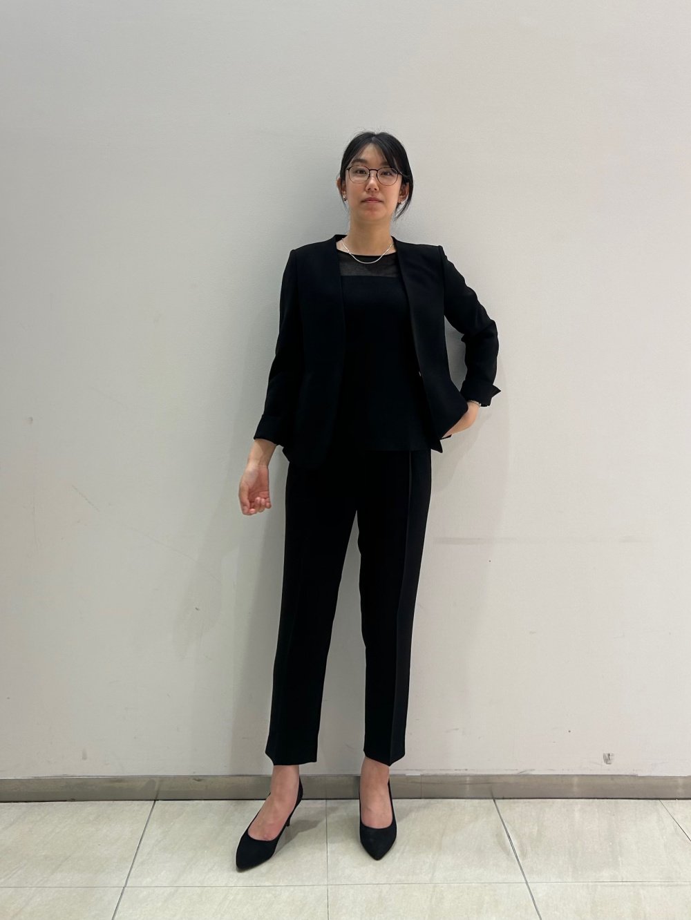 ジョーゼットパールボタンブラウス（長袖）、2024年モデル トリアセ